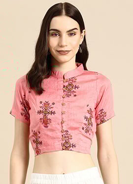 Beautiful Pink Cotton Printed Blouse