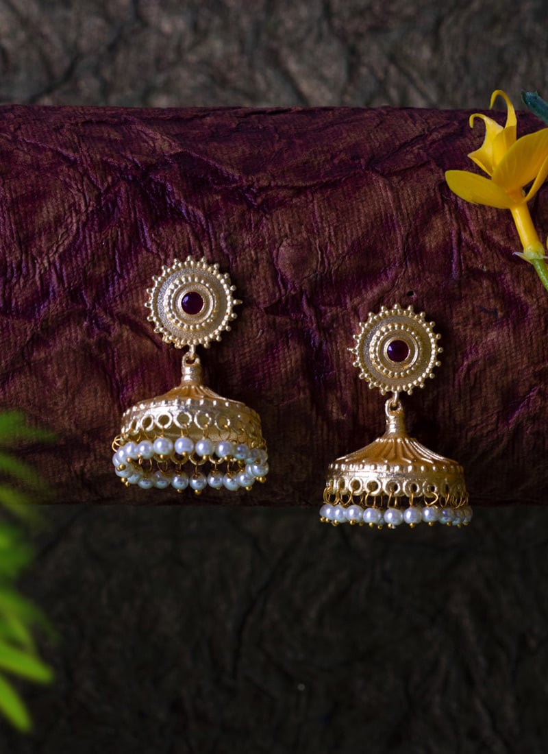 Beautifull Gold Plated Alloy Jhumka Party Wear-ERDSTB401764