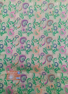 Beige Art Silk Jacquard Fabric