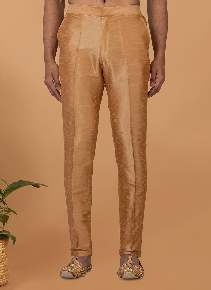 Beige Art Silk Pant