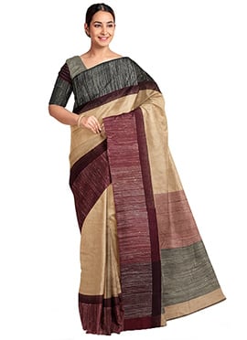 Beige Cotton Saree