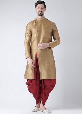 Beige Dupion Silk Kurta Pyjama
