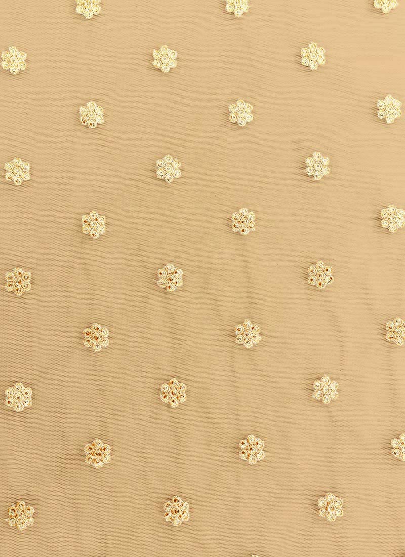 Buy Beige Embroidered Net Fabric Online at Best Price | Cbazaar