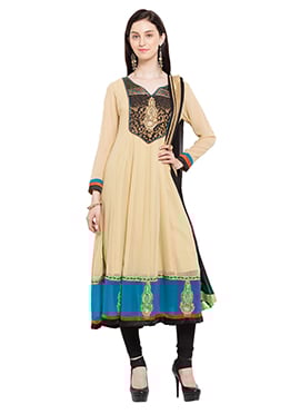 Beige Georgette Anarkali Suit