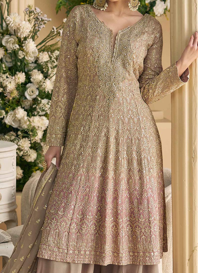 Beige Soft Georgette Palazzo Dress main image 1