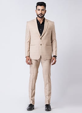 Beige Men Suit
