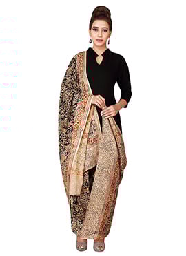 Beige N Black Cotton Patiala Pant