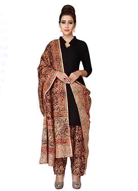 Beige N Brown Cotton Patiala Pant