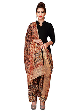 Beige N Brown Cotton Patiala Pant