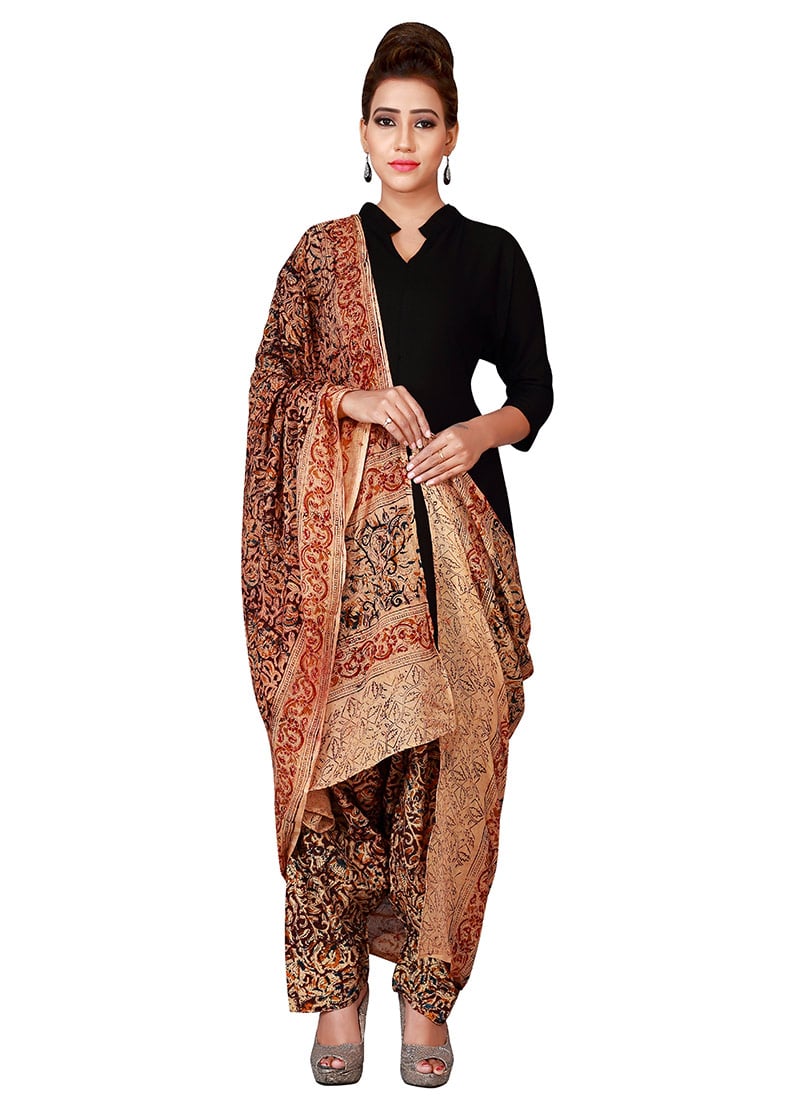 Beige N Brown Cotton Patiala Pant