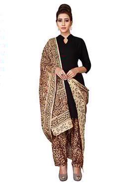 Beige N Brown Cotton Patiala Pant