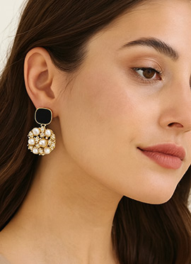 Black Beads And Stones Drops