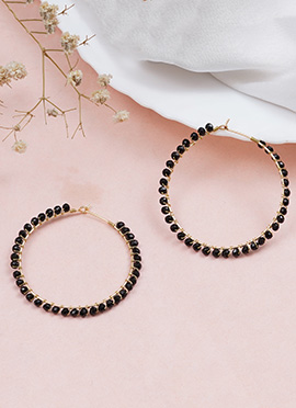 Black Beads Hoops
