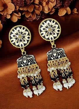 Black Beads Jhumka