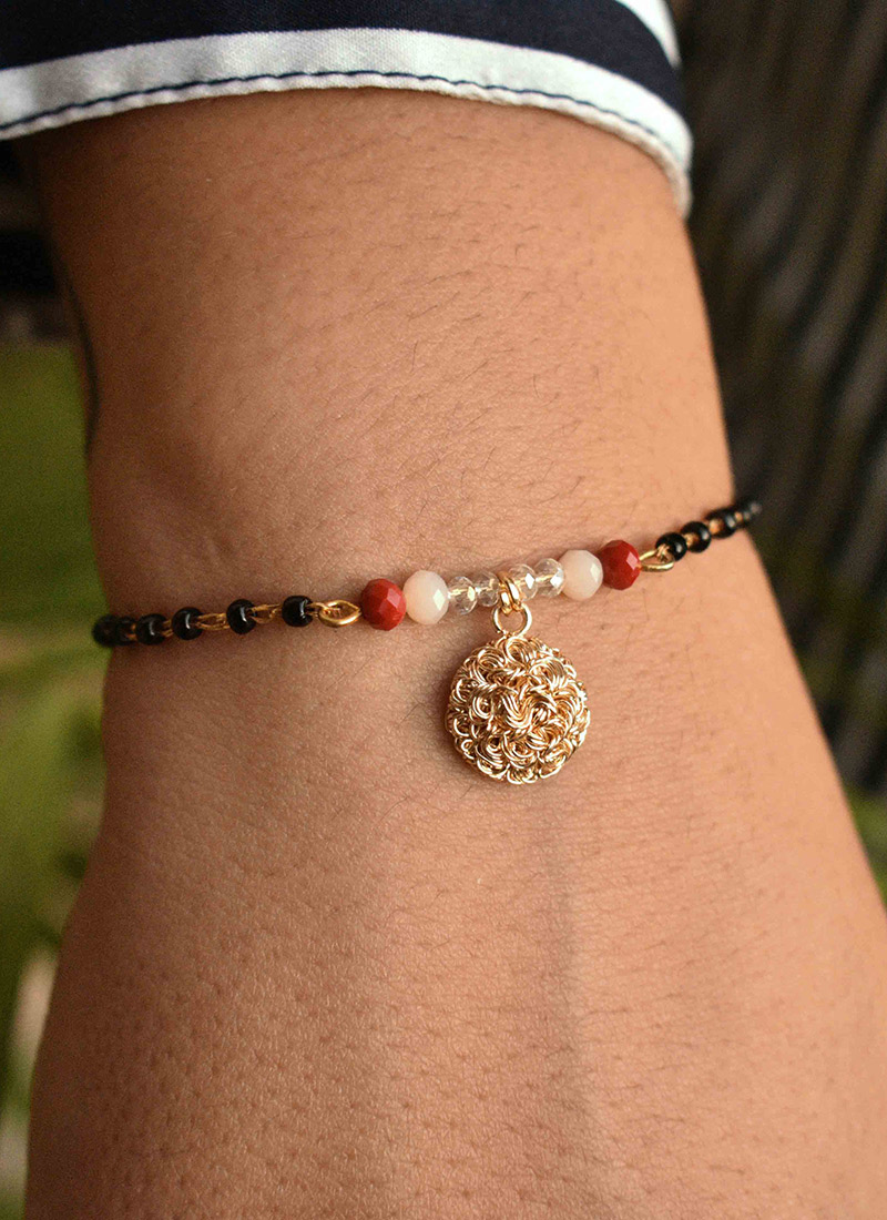 Black Beads Magalsutra Bracelets Festive Wear