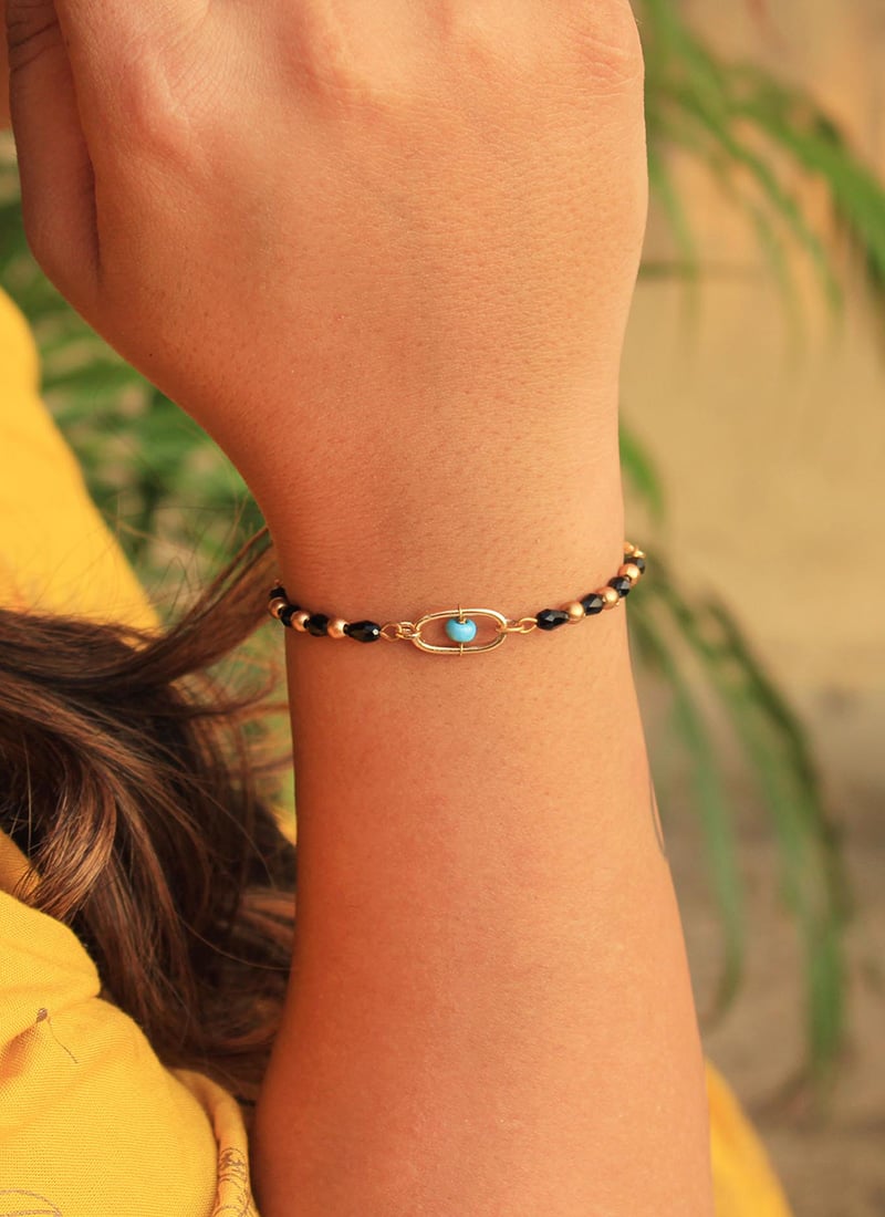Black Beads Magalsutra Bracelets Festive Wear
