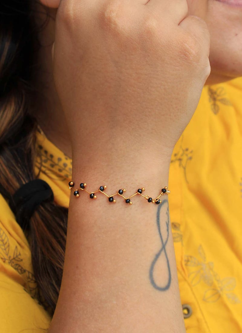 Black Beads Magalsutra Bracelets Festive Wear