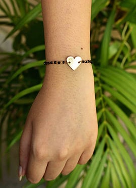 Black Beads Magalsutra Heart Bracelets