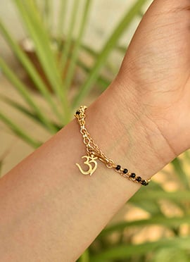 Black Beads Magalsutra Om Bracelets