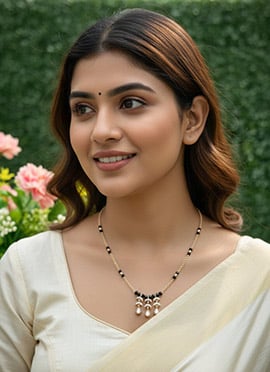 Black Beads Stone Mangalsutra Necklace Set