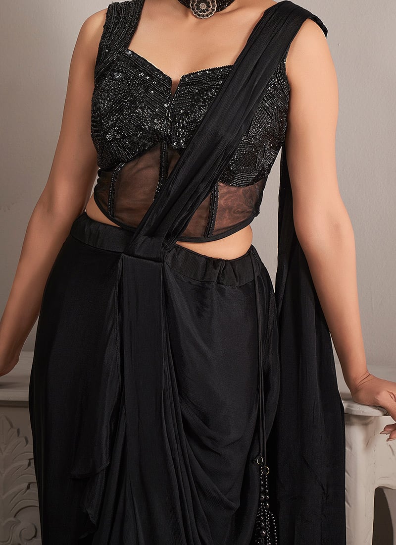 Black Hand Work Blouse