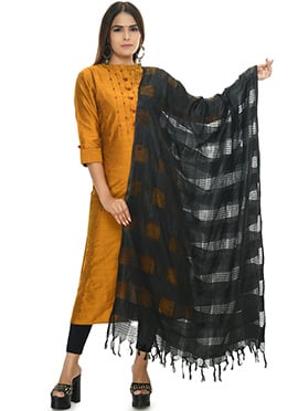 Black Cotton Dupatta