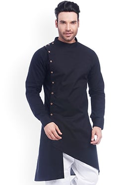 Black Cotton Kurta