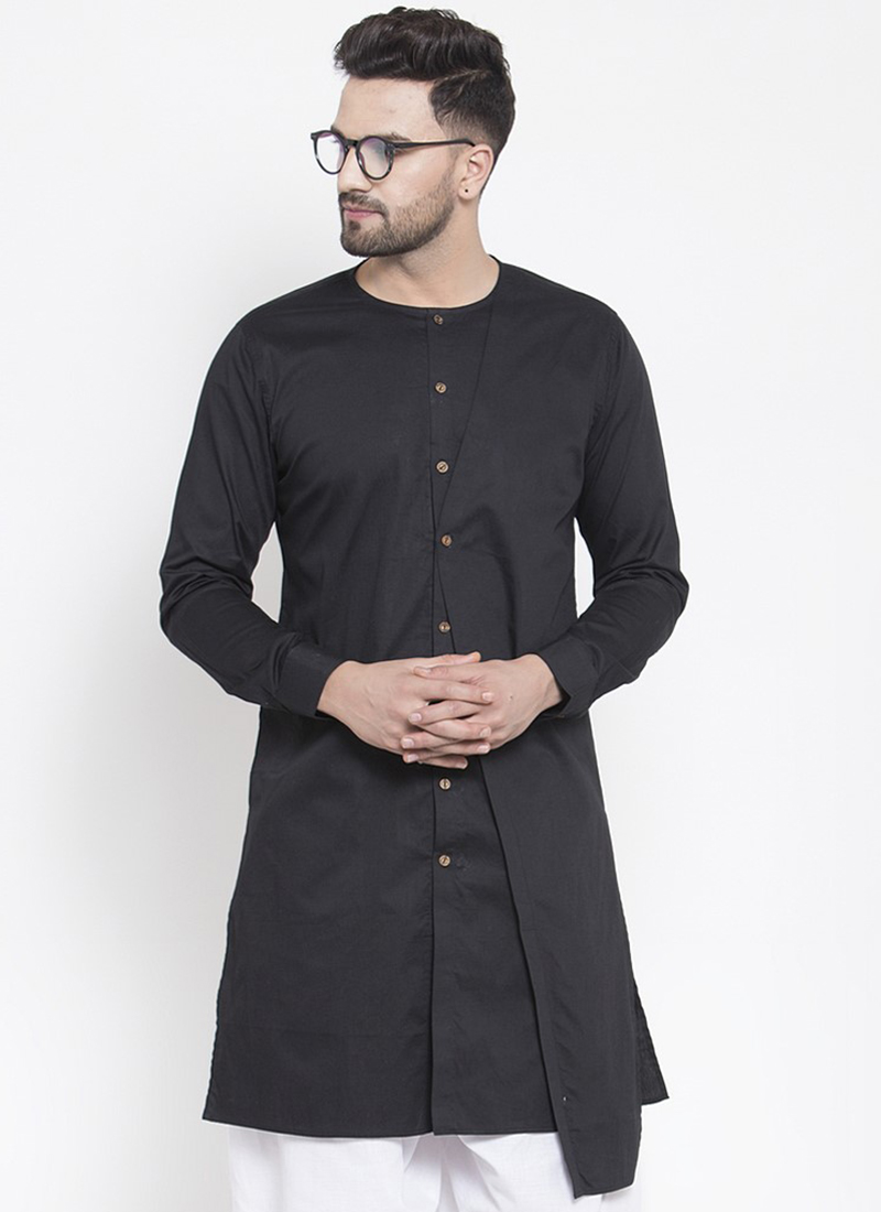 Buy Black Cotton Kurta, Kurta, Kurta Online Shopping KUDMF679