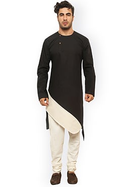 Black Cotton Kurta Pyjama