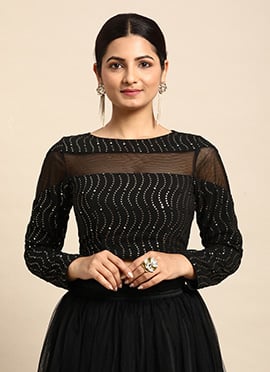 Black Embroidered Blouse