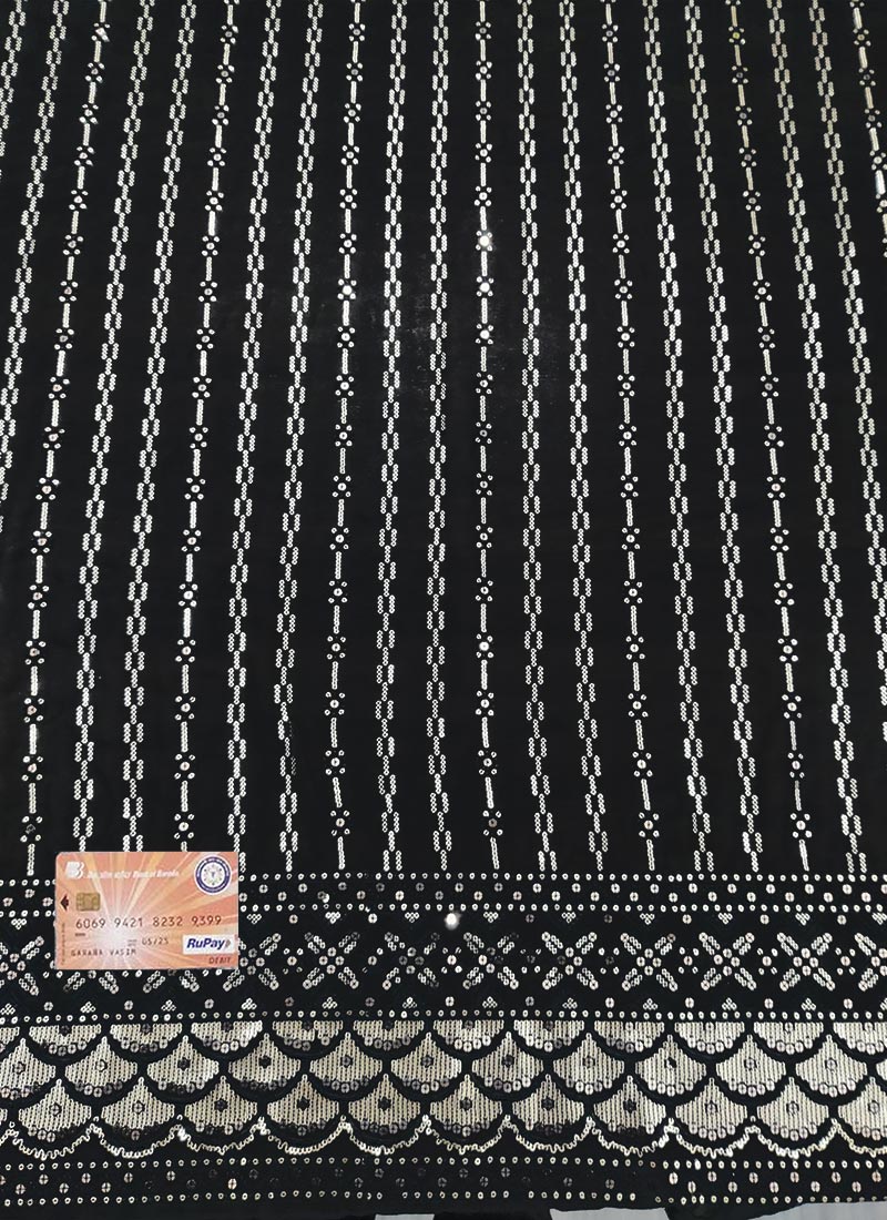 Black Faux Georgette Fabric