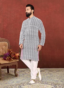 Black Georgette Embroidered Kurta Pyjama