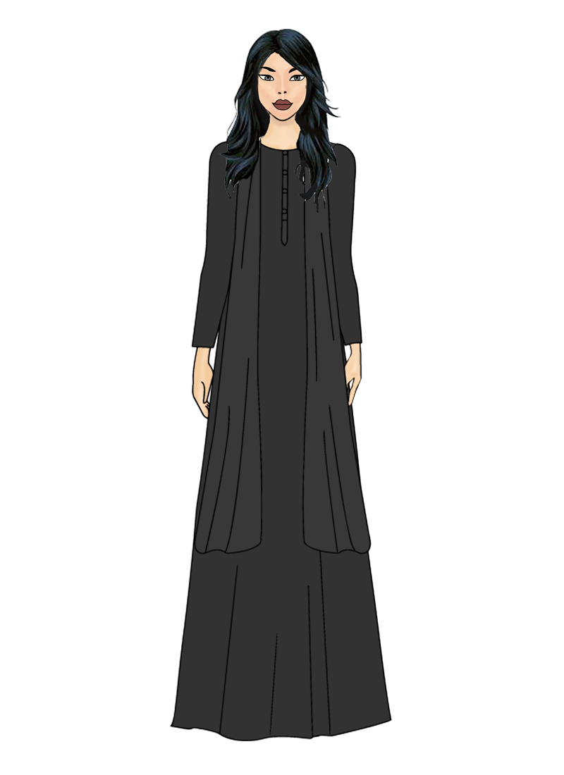 Black Georgette Gown and Dupatta Work Wear