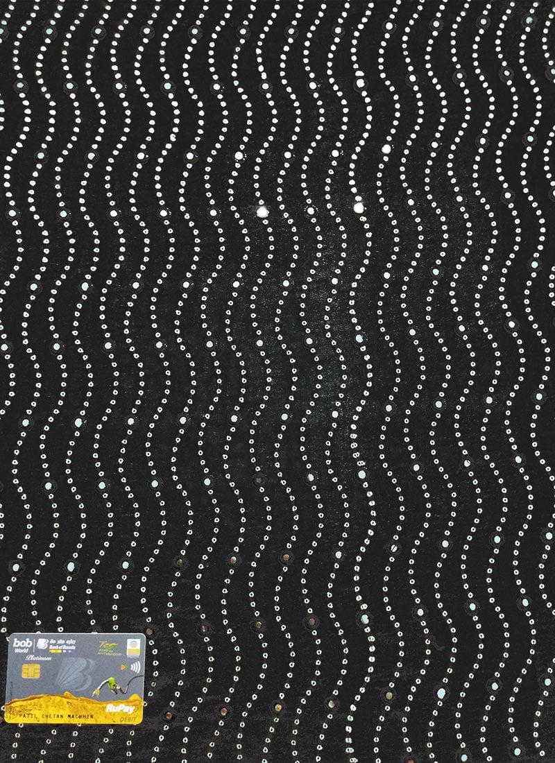 Black Georgette Sequins Fabric