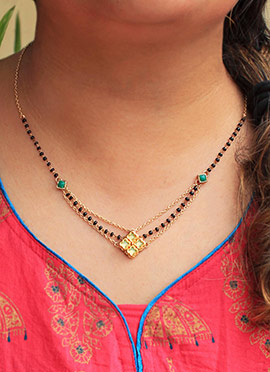 Black Kundan and Moti Mangalsutra