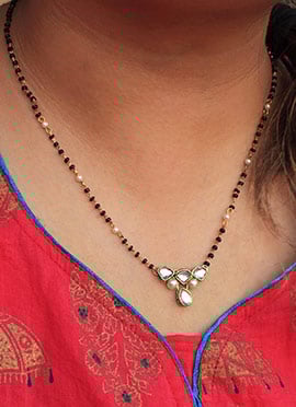 Black Kundan and Moti Mangalsutra