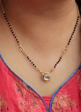 Black Kundan and Moti Mangalsutra