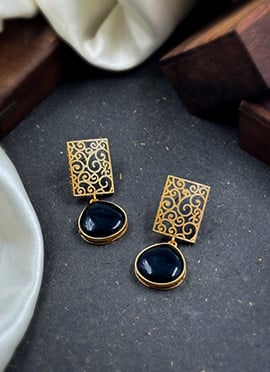 Black Kundan Embellished Drops