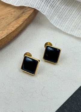 Black Kundan Embellished Studs
