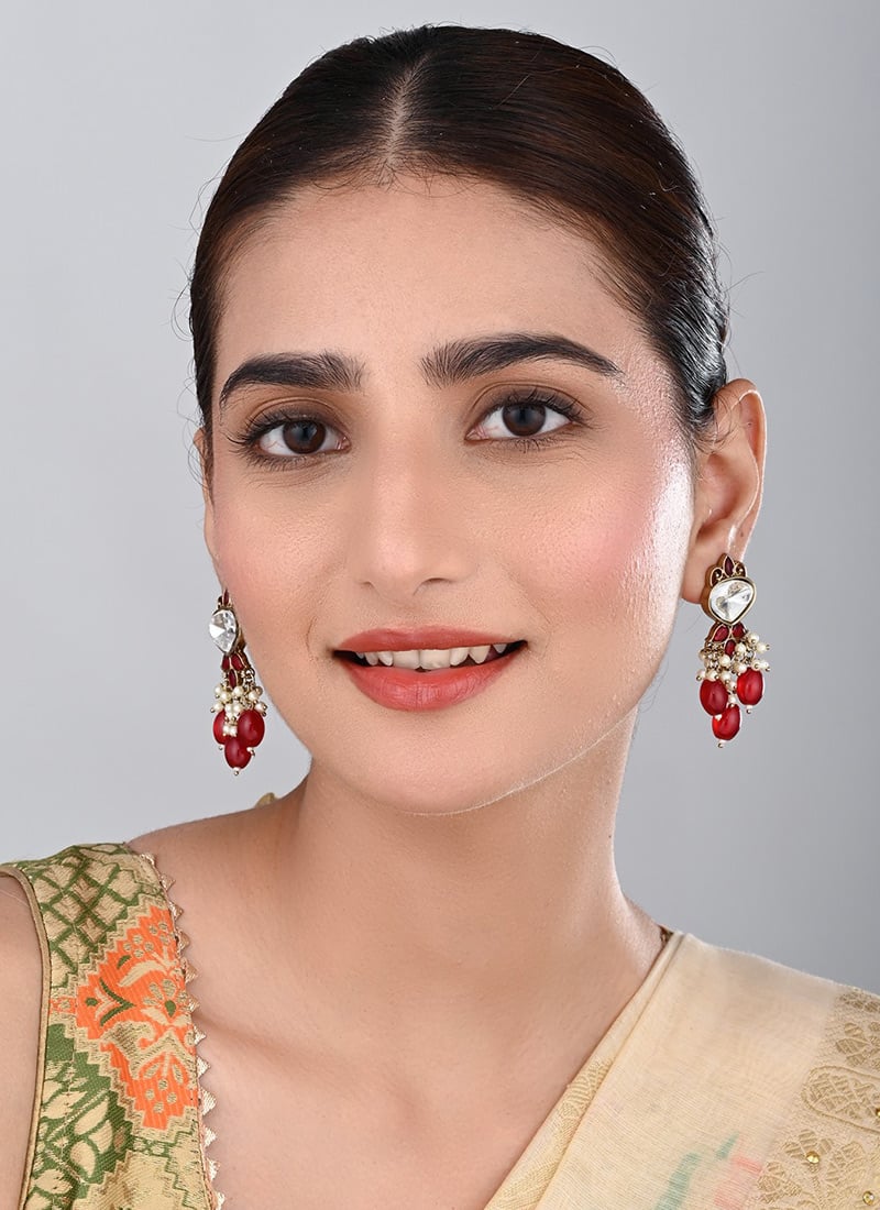 Black Kundan Pearl Dangler Earrings After Six Wear
