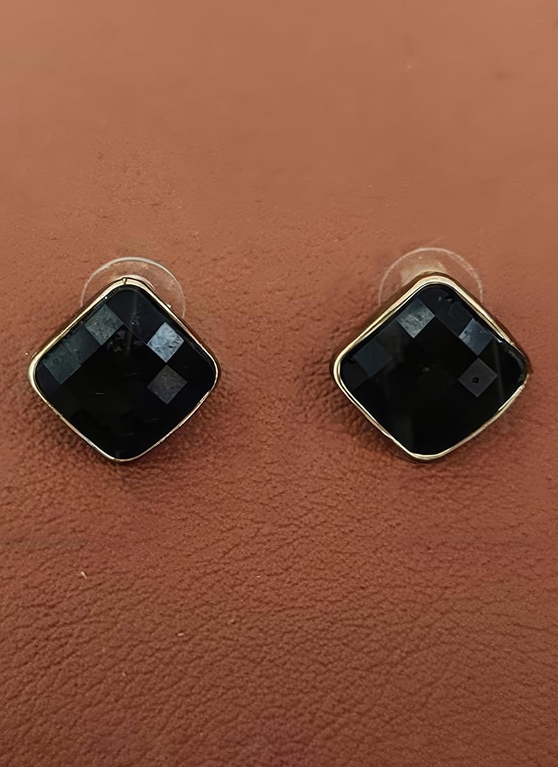 Black Kundan Studs Festive Wear