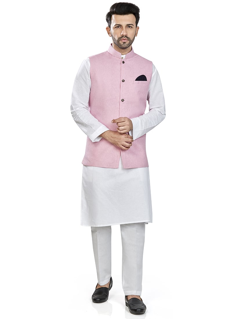 Black Linen Blend Bandi Set