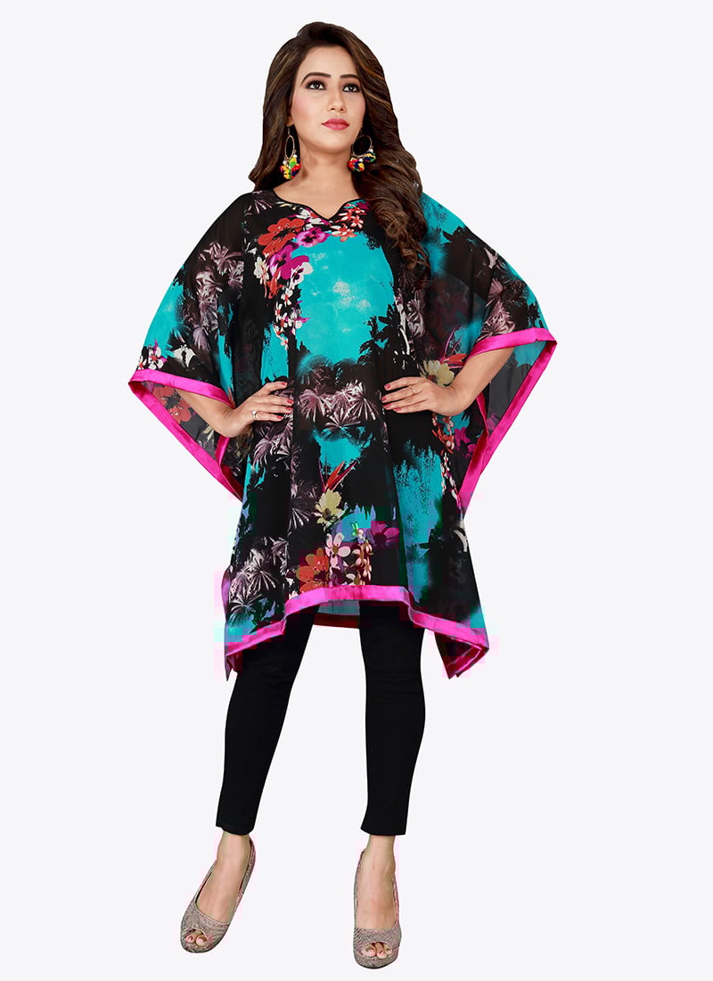 Black N Blue Georgette Kaftan After Six Wear
