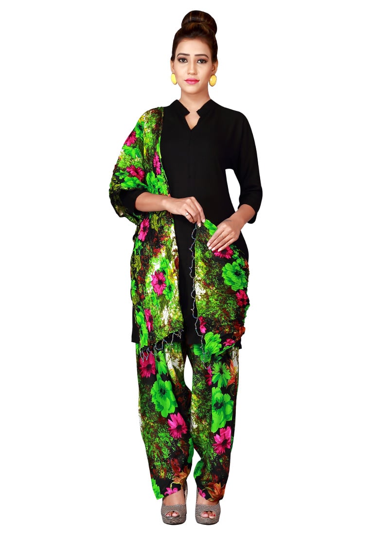 Black N Green Cotton Semi Patiala Pant After Six Wear