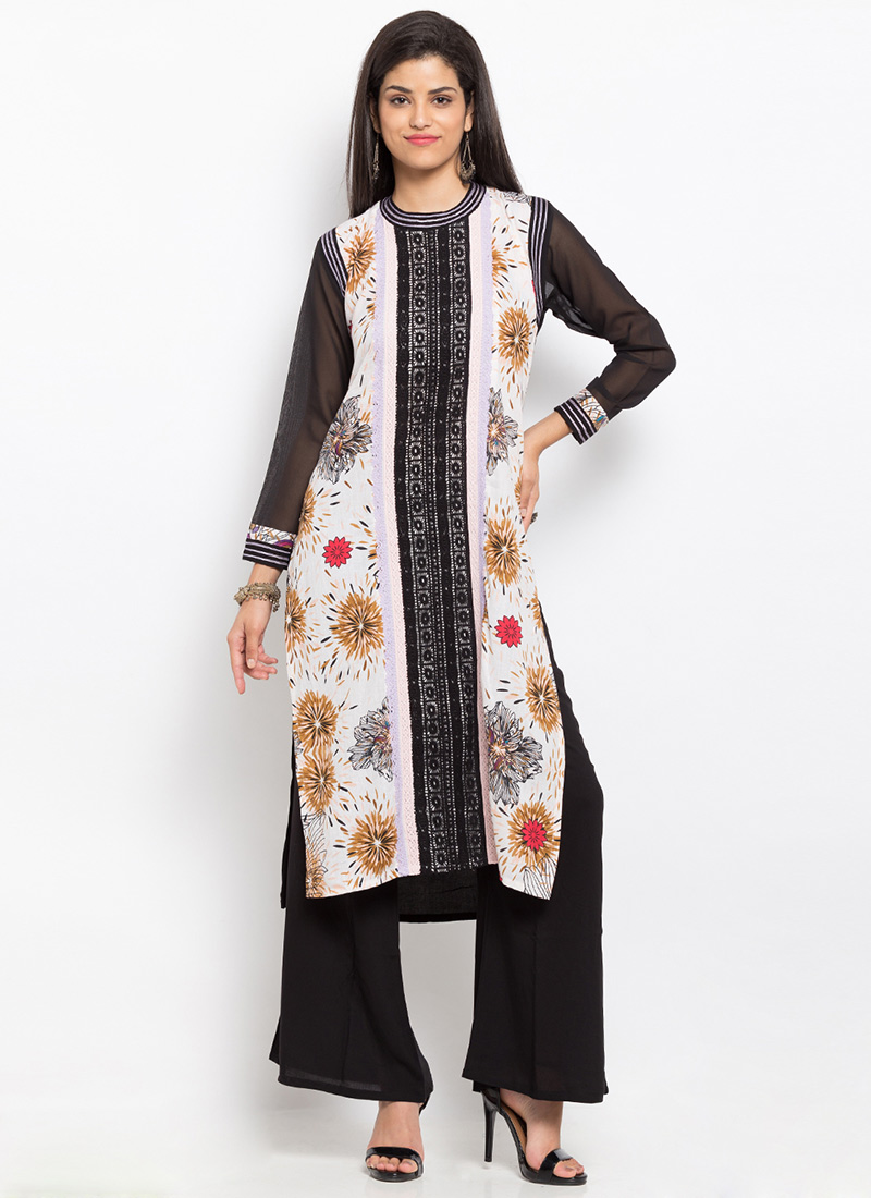 Princess cut aline kurta with both side pocket, wooden button on chest –  azrakhkurtis