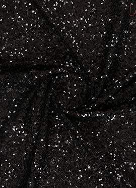 Black Net Sequins Fabric