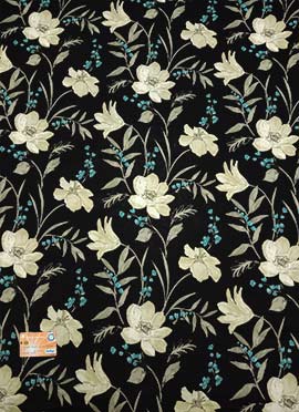 Black Organza Printed Fabric