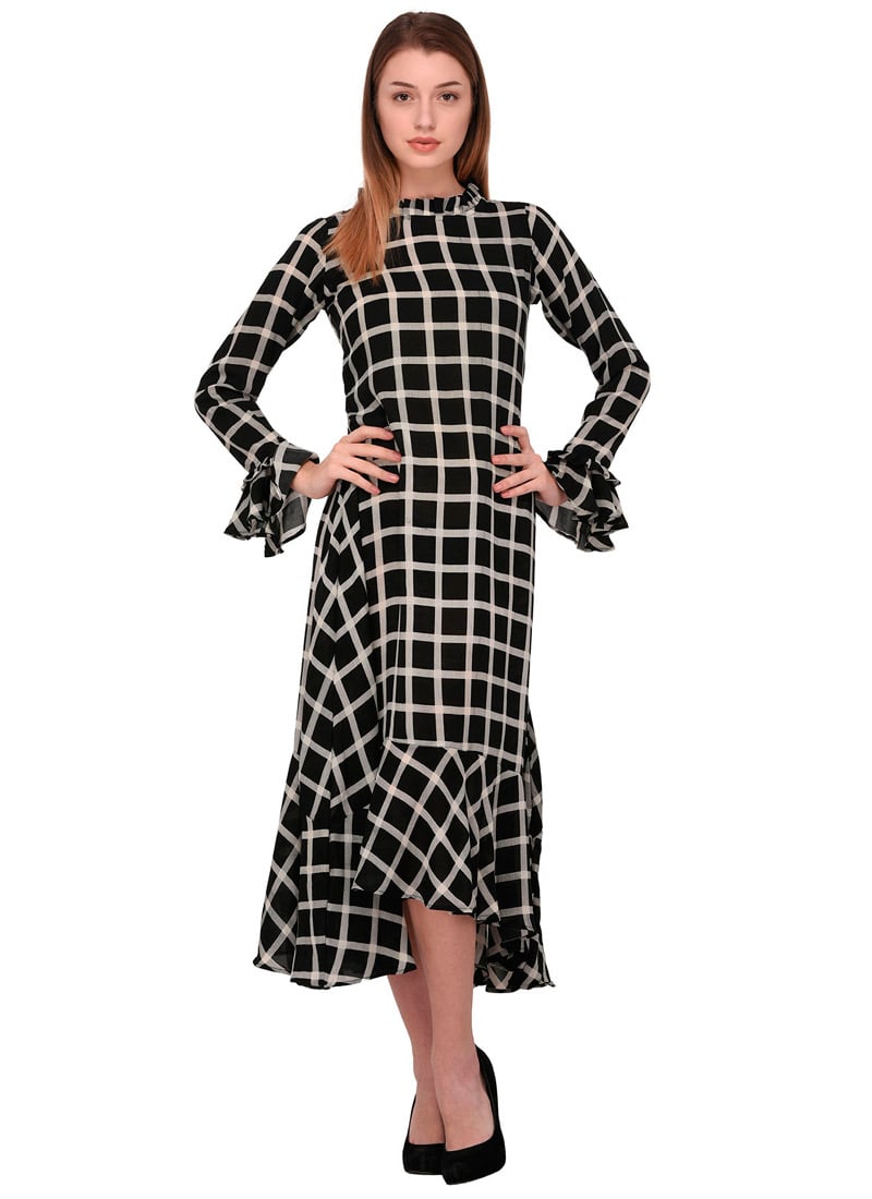 Buy Black Printed Dress, Printed, dresses and gown Online Shopping