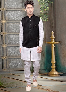 Black Rayon Nehru Jacket