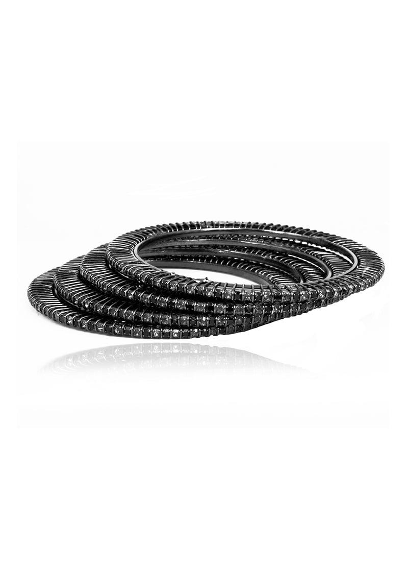 Black Stone Bangles Festive Wear